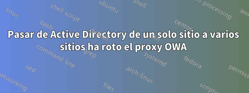 Pasar de Active Directory de un solo sitio a varios sitios ha roto el proxy OWA