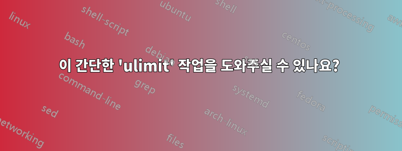 이 간단한 'ulimit' 작업을 도와주실 수 있나요?