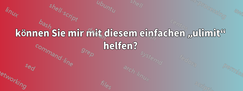 können Sie mir mit diesem einfachen „ulimit“ helfen?