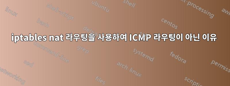 iptables nat 라우팅을 사용하여 ICMP 라우팅이 아닌 이유