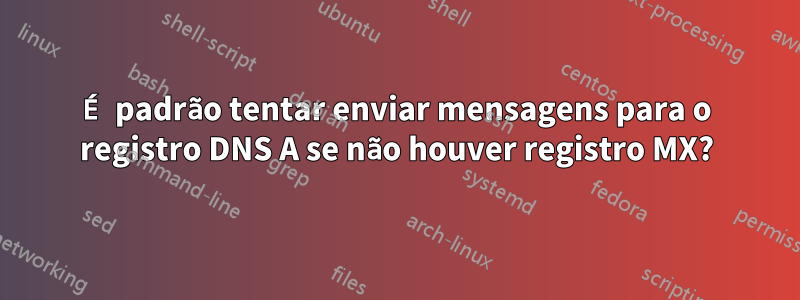 É padrão tentar enviar mensagens para o registro DNS A se não houver registro MX?