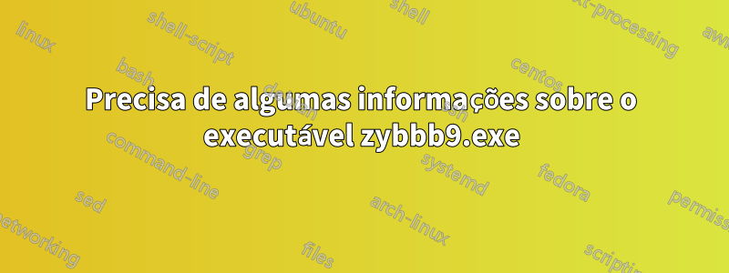 Precisa de algumas informações sobre o executável zybbb9.exe