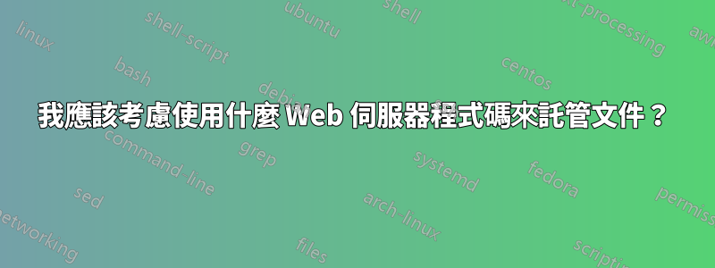 我應該考慮使用什麼 Web 伺服器程式碼來託管文件？