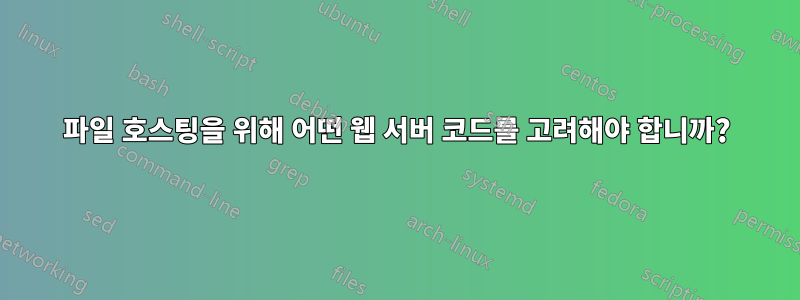 파일 호스팅을 위해 어떤 웹 서버 코드를 고려해야 합니까?