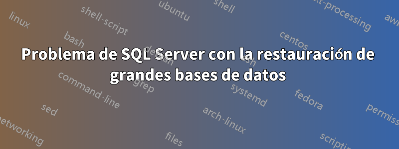 Problema de SQL Server con la restauración de grandes bases de datos