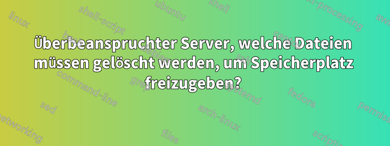 Überbeanspruchter Server, welche Dateien müssen gelöscht werden, um Speicherplatz freizugeben?