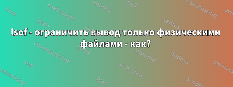 lsof - ограничить вывод только физическими файлами - как?