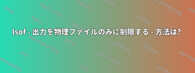 lsof - 出力を物理ファイルのみに制限する - 方法は?