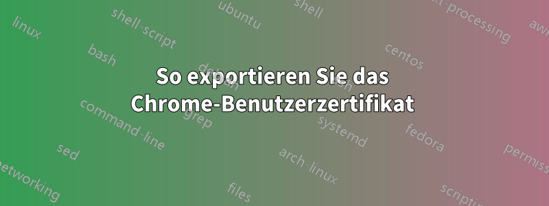 So exportieren Sie das Chrome-Benutzerzertifikat