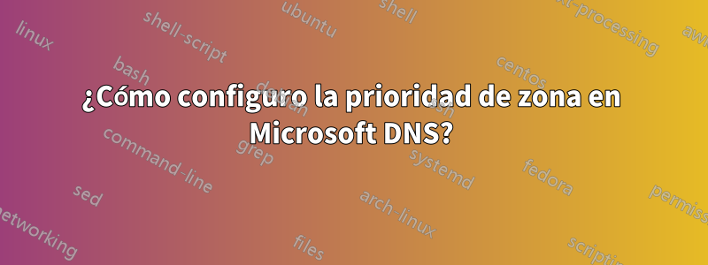 ¿Cómo configuro la prioridad de zona en Microsoft DNS?