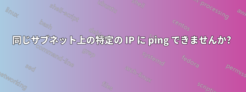 同じサブネット上の特定の IP に ping できませんか?