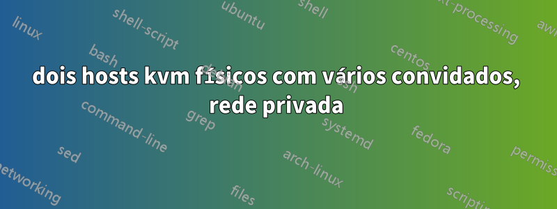 dois hosts kvm físicos com vários convidados, rede privada