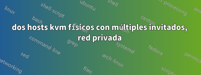 dos hosts kvm físicos con múltiples invitados, red privada