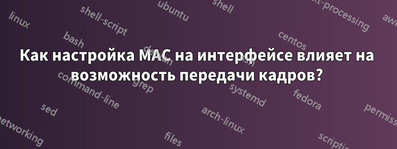 Как настройка MAC на интерфейсе влияет на возможность передачи кадров?