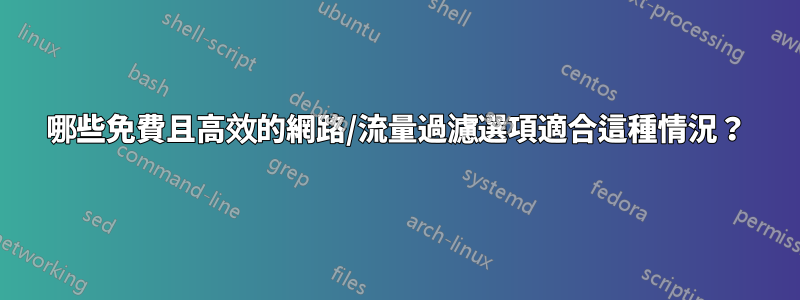 哪些免費且高效的網路/流量過濾選項適合這種情況？