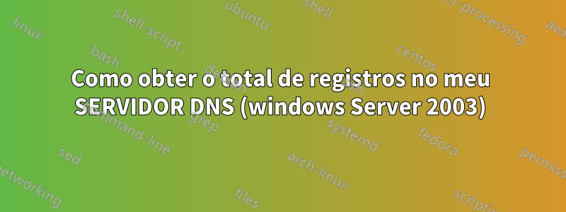 Como obter o total de registros no meu SERVIDOR DNS (windows Server 2003)