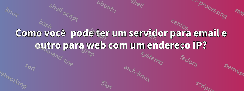 Como você pode ter um servidor para email e outro para web com um endereço IP?