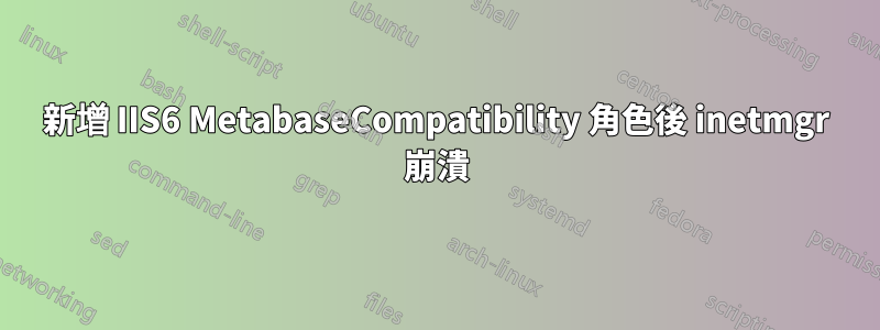 新增 IIS6 MetabaseCompatibility 角色後 inetmgr 崩潰