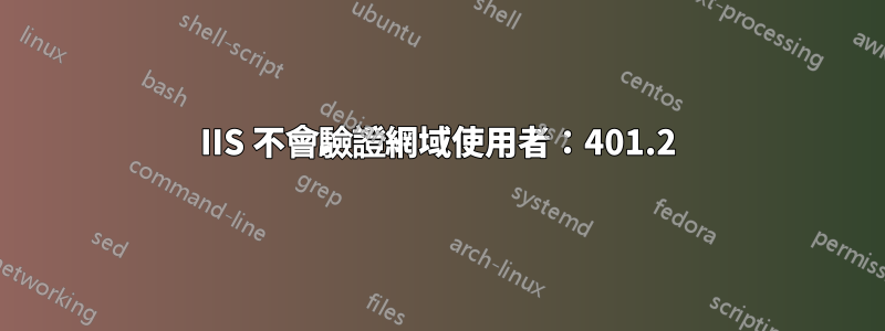IIS 不會驗證網域使用者：401.2