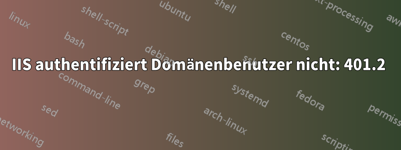 IIS authentifiziert Domänenbenutzer nicht: 401.2
