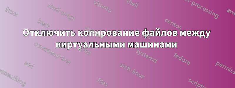 Отключить копирование файлов между виртуальными машинами