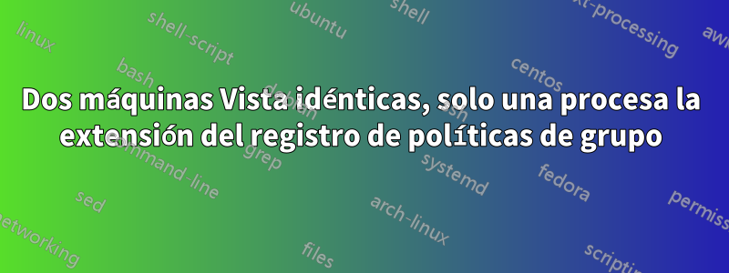 Dos máquinas Vista idénticas, solo una procesa la extensión del registro de políticas de grupo
