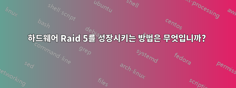 하드웨어 Raid 5를 성장시키는 방법은 무엇입니까?
