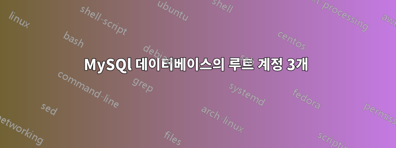 MySQl 데이터베이스의 루트 계정 3개