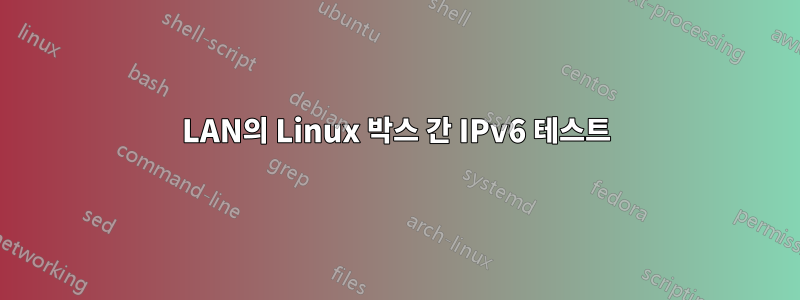 LAN의 Linux 박스 간 IPv6 테스트
