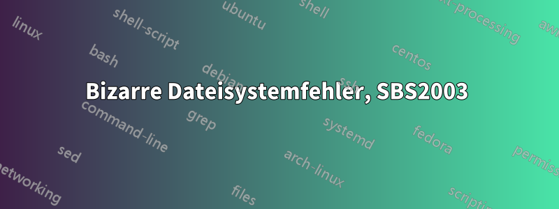 Bizarre Dateisystemfehler, SBS2003