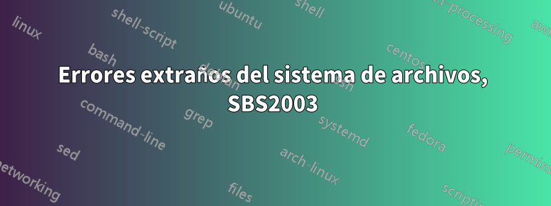 Errores extraños del sistema de archivos, SBS2003