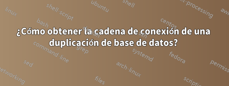 ¿Cómo obtener la cadena de conexión de una duplicación de base de datos?