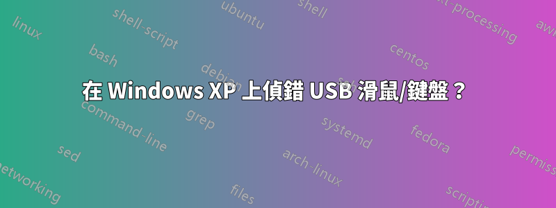 在 Windows XP 上偵錯 USB 滑鼠/鍵盤？