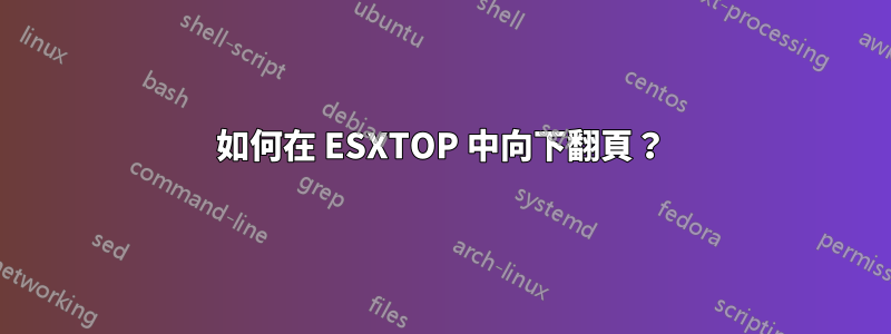 如何在 ESXTOP 中向下翻頁？