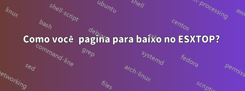 Como você pagina para baixo no ESXTOP?