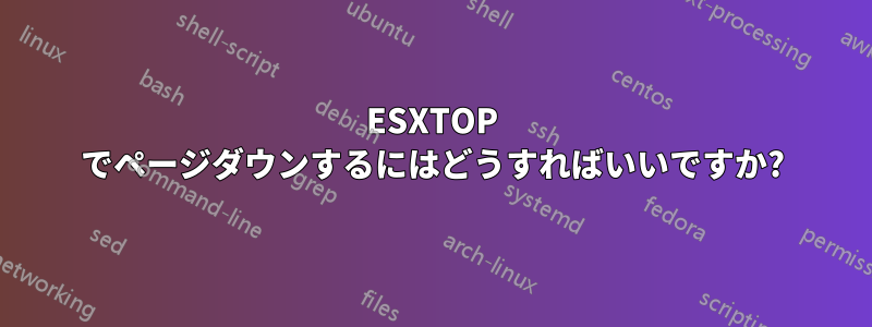 ESXTOP でページダウンするにはどうすればいいですか?