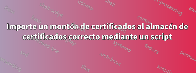 Importe un montón de certificados al almacén de certificados correcto mediante un script