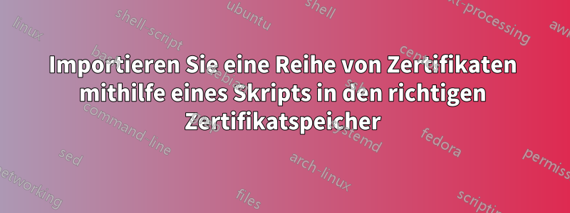 Importieren Sie eine Reihe von Zertifikaten mithilfe eines Skripts in den richtigen Zertifikatspeicher