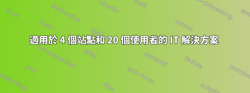 適用於 4 個站點和 20 個使用者的 IT 解決方案