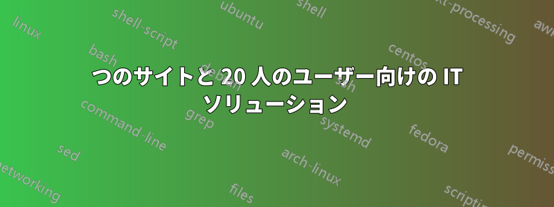 4 つのサイトと 20 人のユーザー向けの IT ソリューション