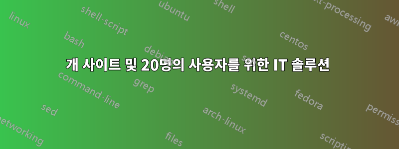 4개 사이트 및 20명의 사용자를 위한 IT 솔루션