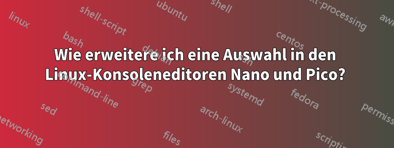 Wie erweitere ich eine Auswahl in den Linux-Konsoleneditoren Nano und Pico?