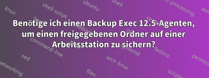Benötige ich einen Backup Exec 12.5-Agenten, um einen freigegebenen Ordner auf einer Arbeitsstation zu sichern?
