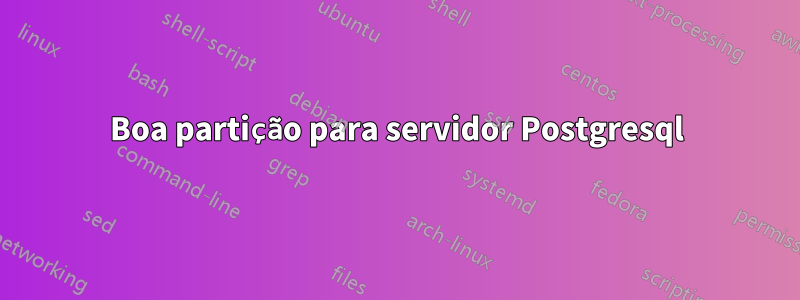 Boa partição para servidor Postgresql