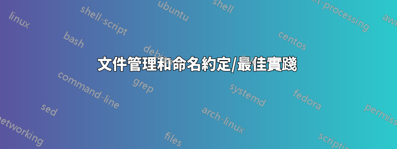 文件管理和命名約定/最佳實踐