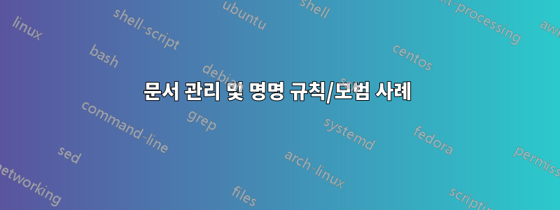 문서 관리 및 명명 규칙/모범 사례