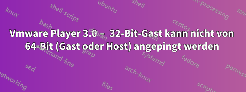 Vmware Player 3.0 – 32-Bit-Gast kann nicht von 64-Bit (Gast oder Host) angepingt werden