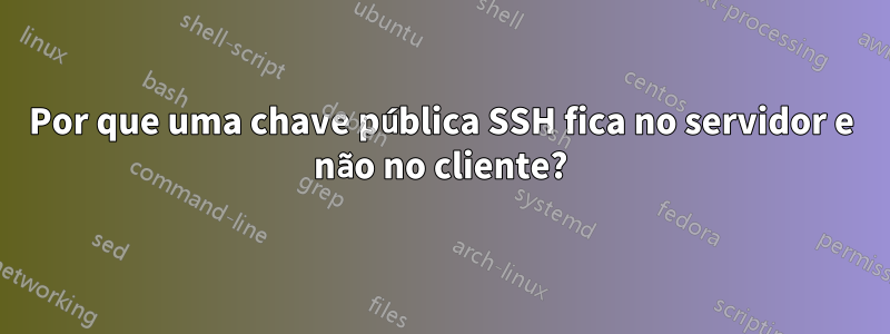 Por que uma chave pública SSH fica no servidor e não no cliente?