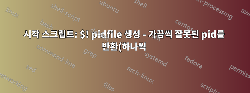 시작 스크립트: $! pidfile 생성 - 가끔씩 잘못된 pid를 반환(하나씩)