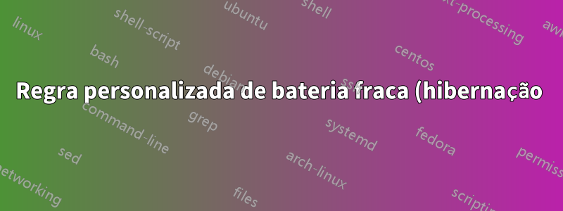 Regra personalizada de bateria fraca (hibernação)